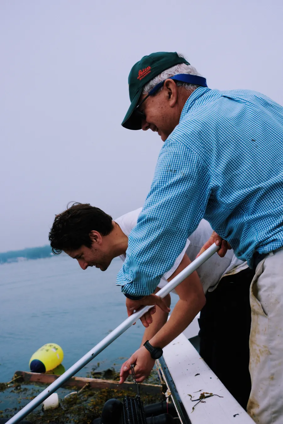 Charlie and Stephen on the water