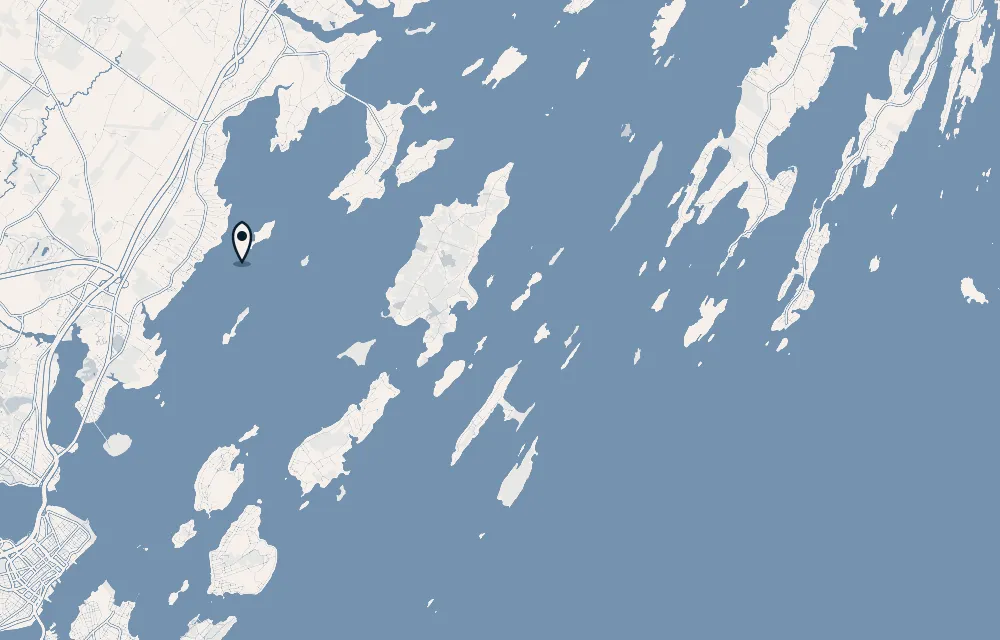 Map of the oyster farm in Casco Bay, Maine